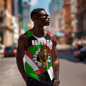 Burundi Roaring Lion Men Tank Top with National Flag Colors