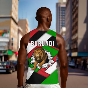 Burundi Roaring Lion Men Tank Top with National Flag Colors