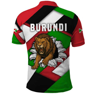 Burundi Roaring Lion Polo Shirt with National Flag Colors