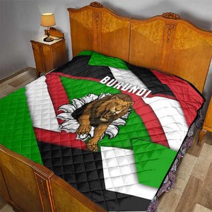 Burundi Roaring Lion Quilt with National Flag Colors
