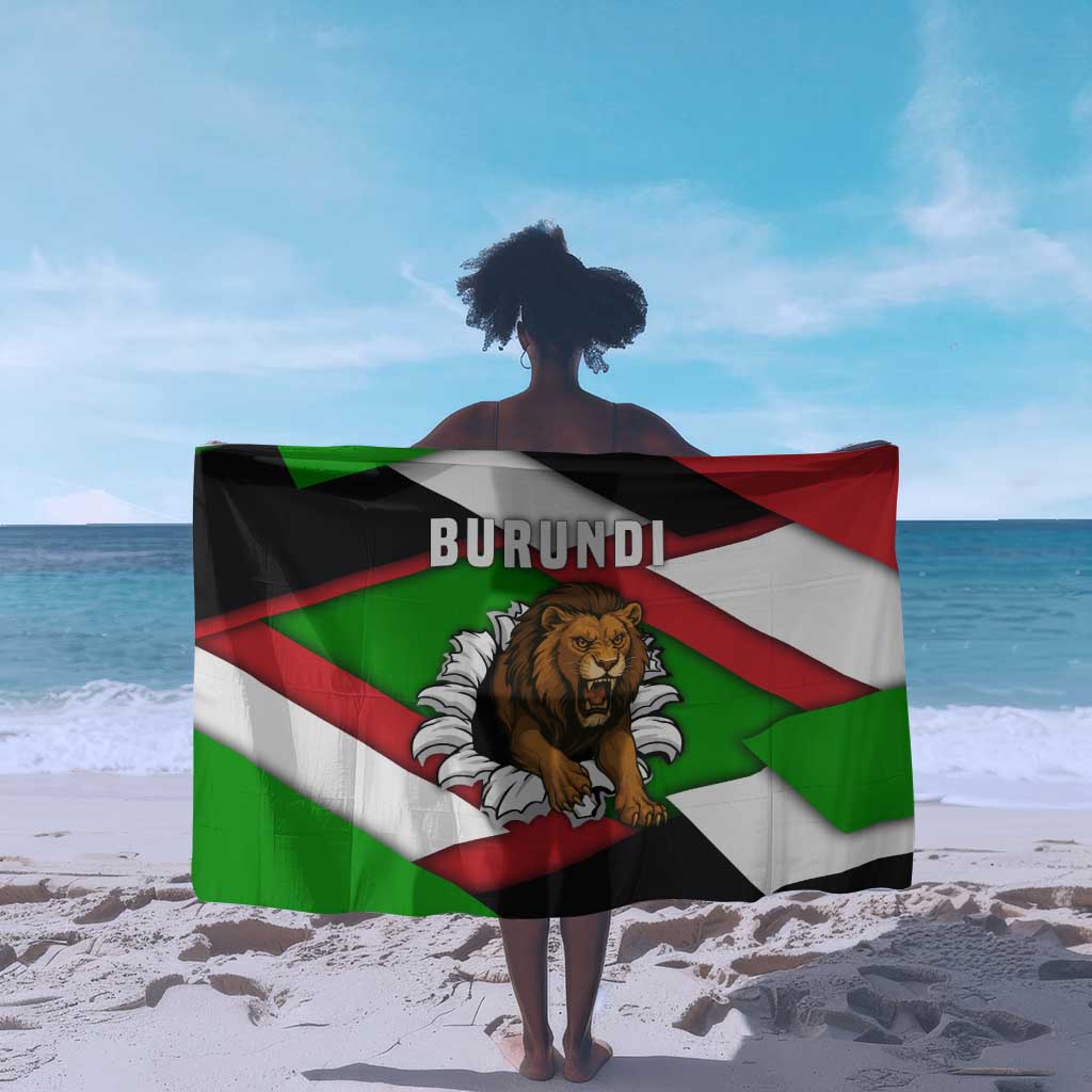 Burundi Roaring Lion Sarong with National Flag Colors