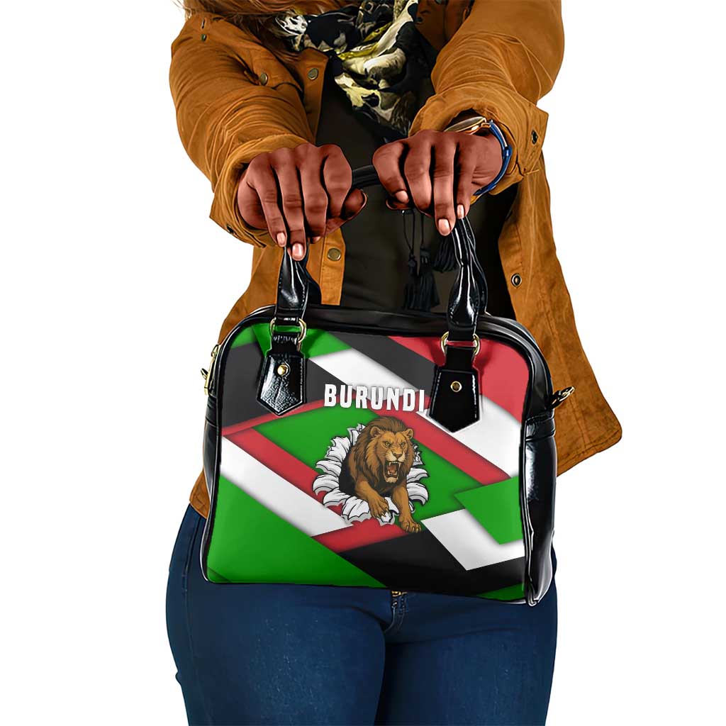 Burundi Roaring Lion Shoulder Handbag with National Flag Colors