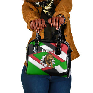 Burundi Roaring Lion Shoulder Handbag with National Flag Colors