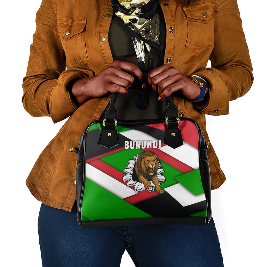 Burundi Roaring Lion Shoulder Handbag with National Flag Colors