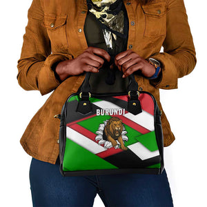 Burundi Roaring Lion Shoulder Handbag with National Flag Colors