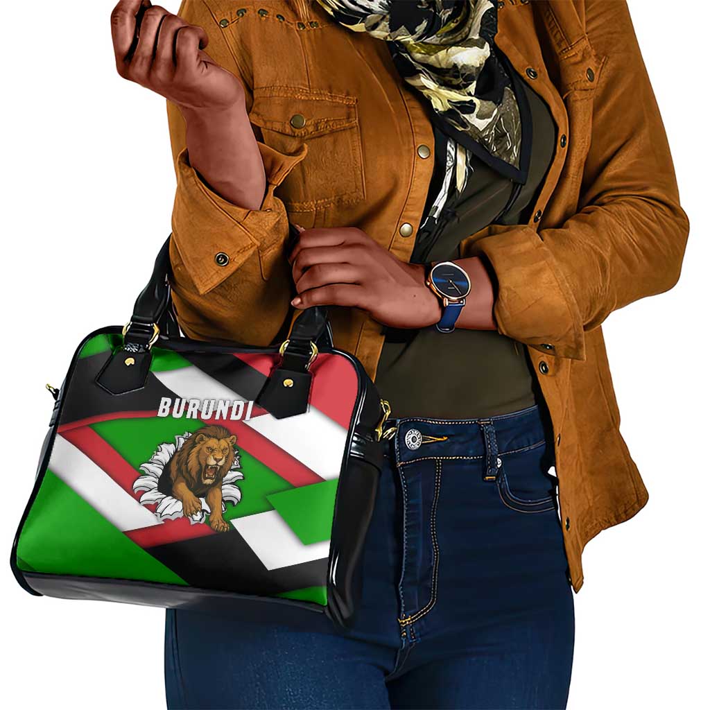 Burundi Roaring Lion Shoulder Handbag with National Flag Colors