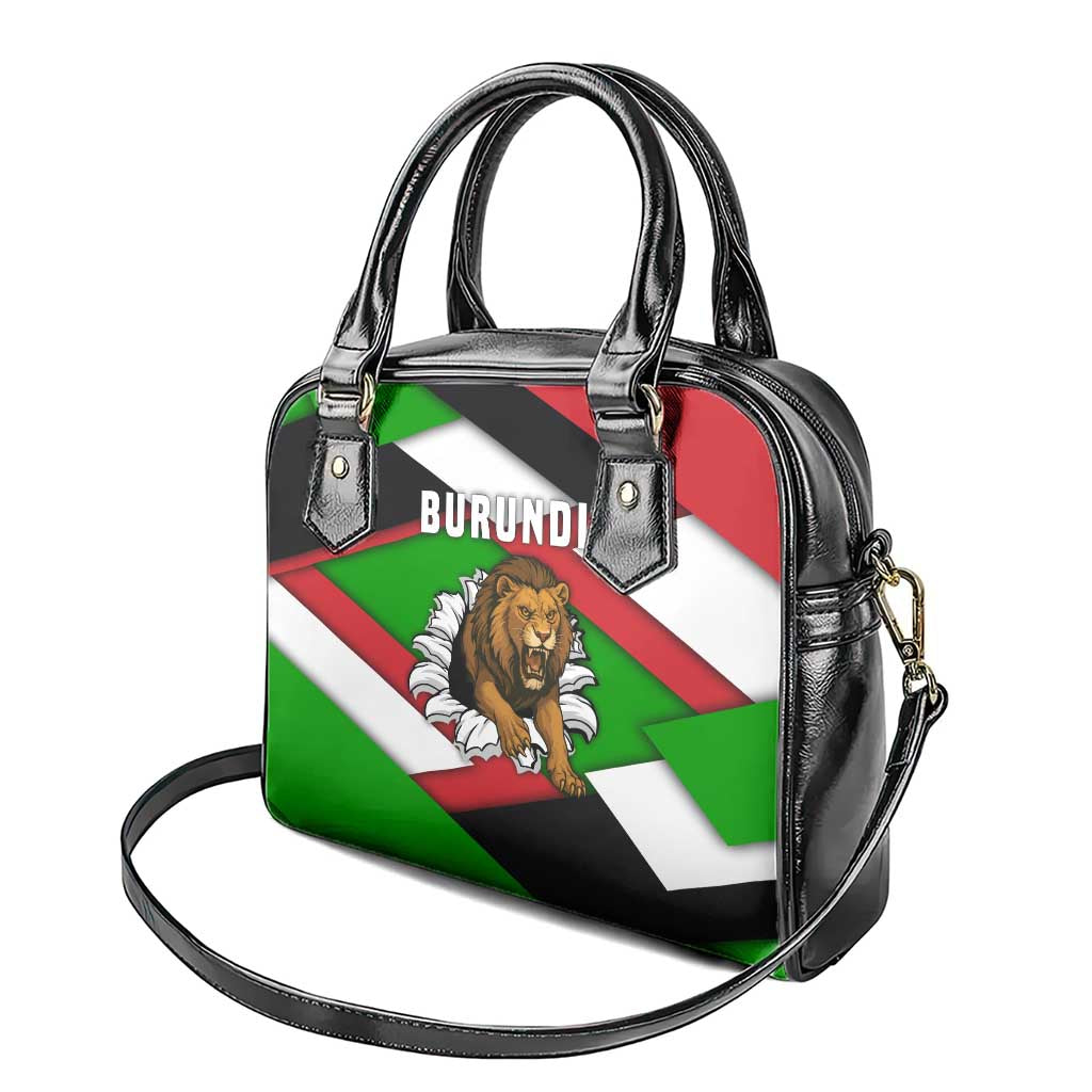 Burundi Roaring Lion Shoulder Handbag with National Flag Colors