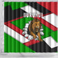 Burundi Roaring Lion Shower Curtain with National Flag Colors