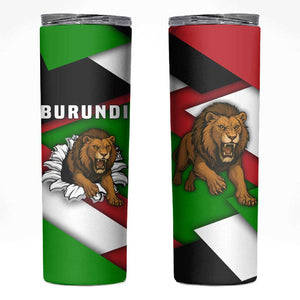 Burundi Roaring Lion Skinny Tumbler with National Flag Colors