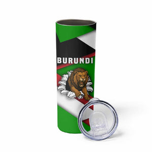 Burundi Roaring Lion Skinny Tumbler with National Flag Colors