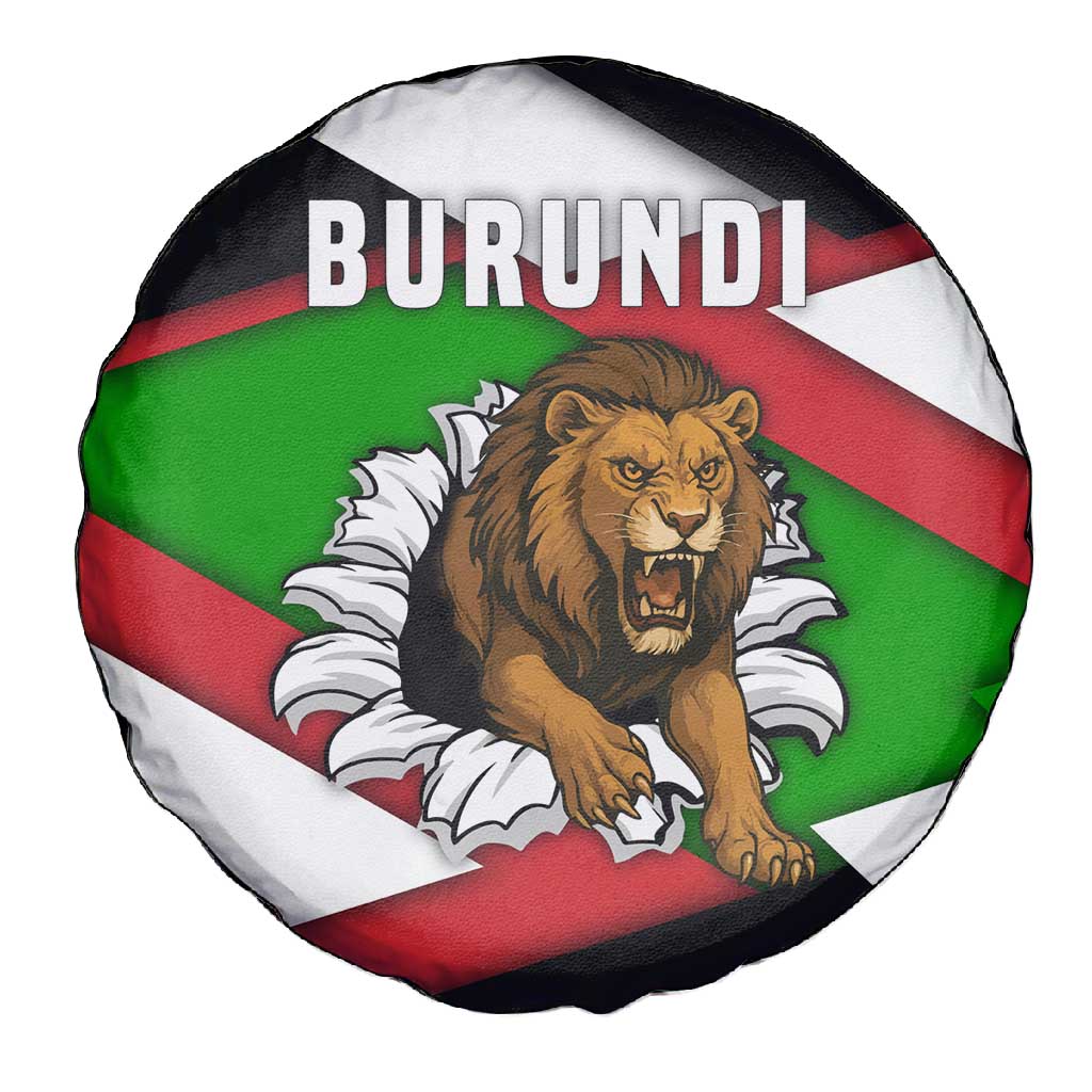 Burundi Roaring Lion Spare Tire Cover with National Flag Colors