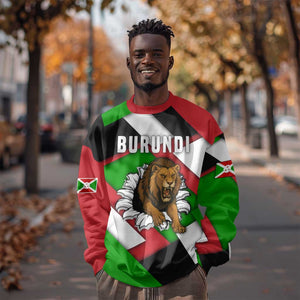 Burundi Roaring Lion Sweatshirt with National Flag Colors