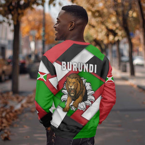 Burundi Roaring Lion Sweatshirt with National Flag Colors