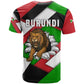 Burundi Roaring Lion T shirt with National Flag Colors