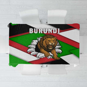 Burundi Roaring Lion Tablecloth with National Flag Colors