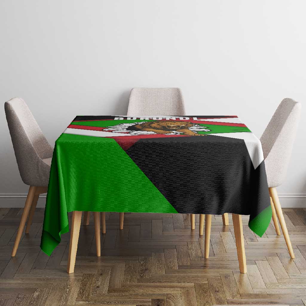 Burundi Roaring Lion Tablecloth with National Flag Colors