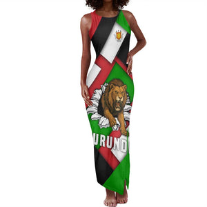 Burundi Roaring Lion Tank Maxi Dress with National Flag Colors