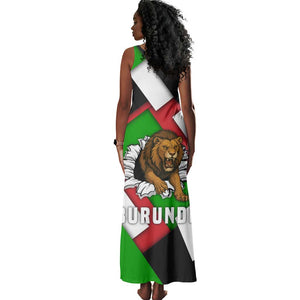 Burundi Roaring Lion Tank Maxi Dress with National Flag Colors