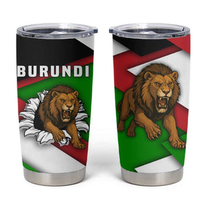Burundi Roaring Lion Tumbler Cup with National Flag Colors