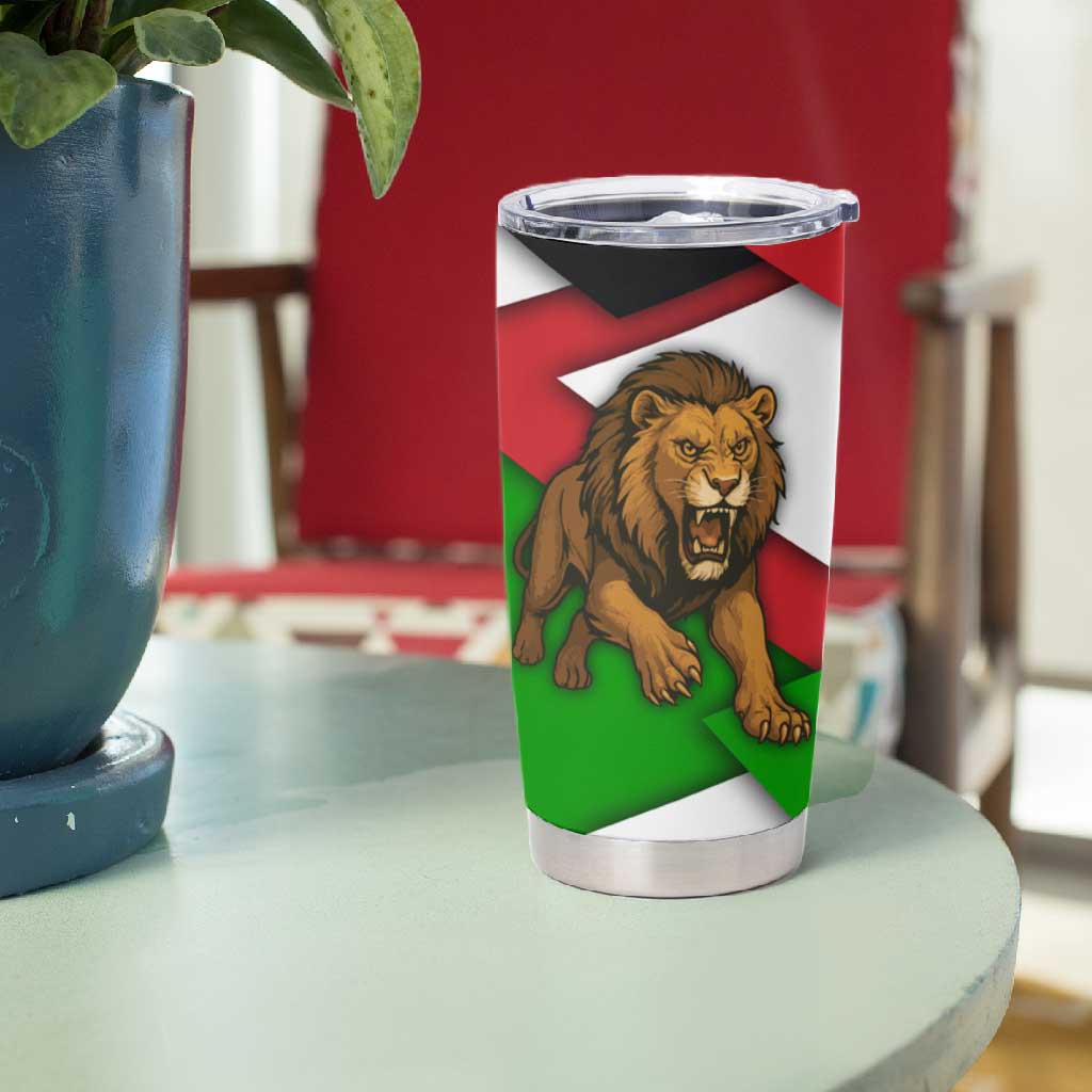 Burundi Roaring Lion Tumbler Cup with National Flag Colors