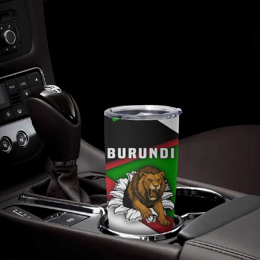 Burundi Roaring Lion Tumbler Cup with National Flag Colors