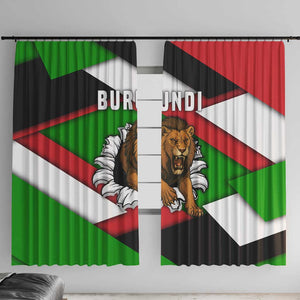 Burundi Roaring Lion Window Curtain with National Flag Colors