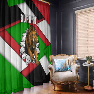 Burundi Roaring Lion Window Curtain with National Flag Colors
