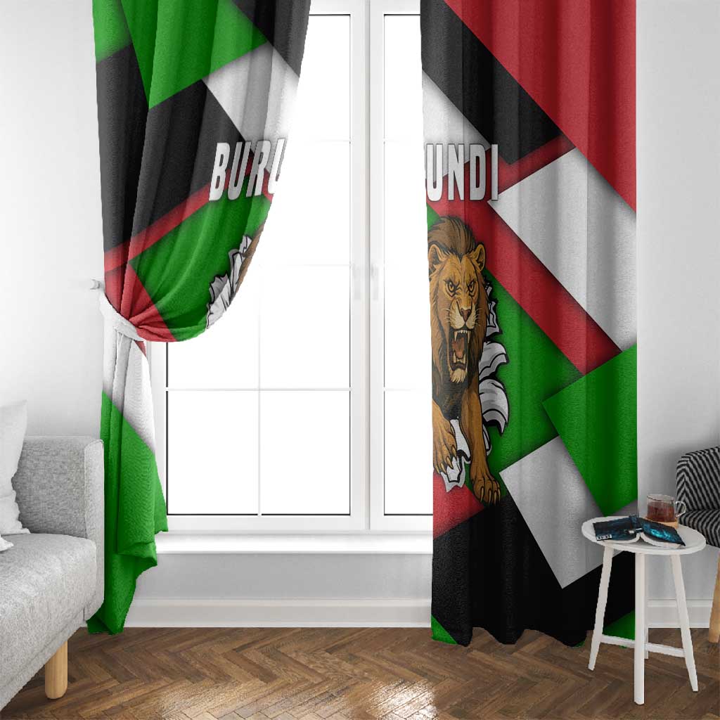 Burundi Roaring Lion Window Curtain with National Flag Colors
