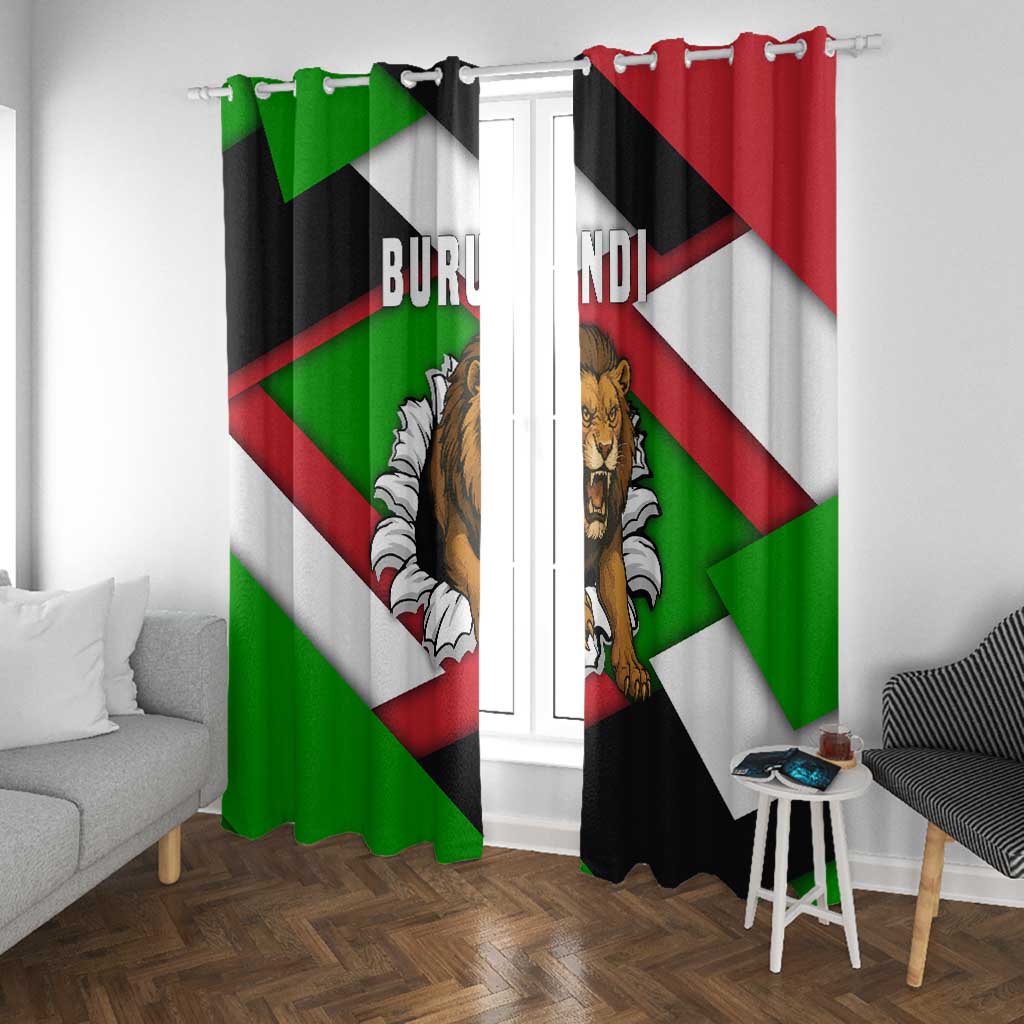 Burundi Roaring Lion Window Curtain with National Flag Colors