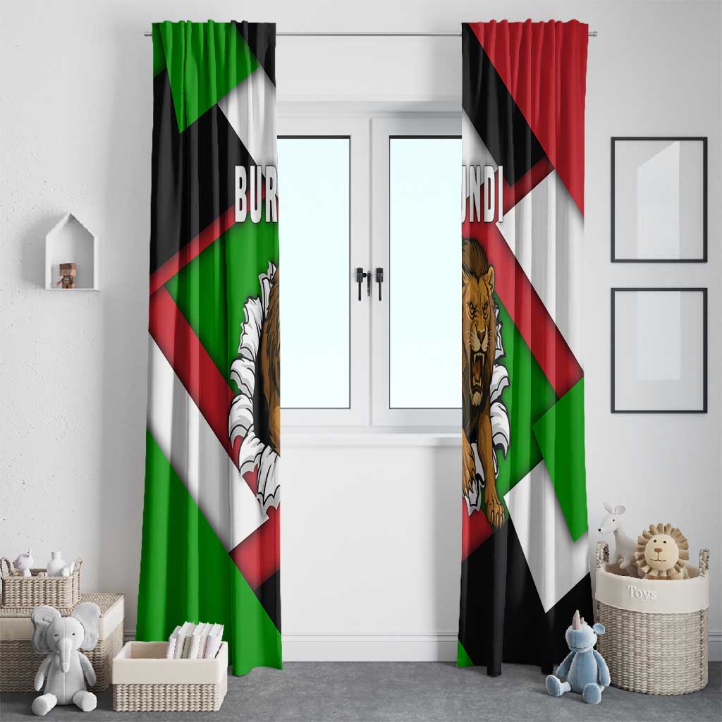 Burundi Roaring Lion Window Curtain with National Flag Colors