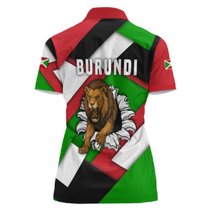 Burundi Roaring Lion Women Polo Shirt with National Flag Colors