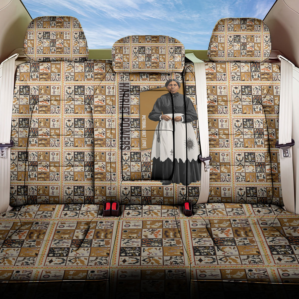 Harriet Powers 1898 Bible Quilt Back Car Seat Cover African American Folk Art