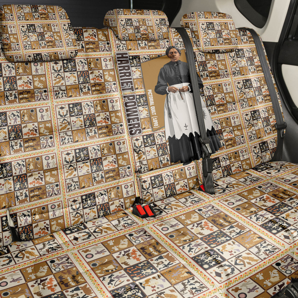 Harriet Powers 1898 Bible Quilt Back Car Seat Cover African American Folk Art