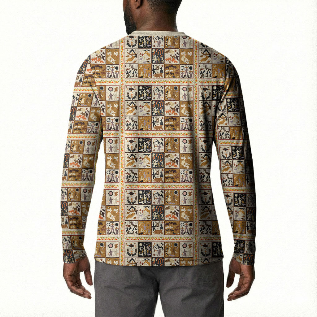 Harriet Powers 1898 Bible Quilt Button Sweatshirt African American Folk Art