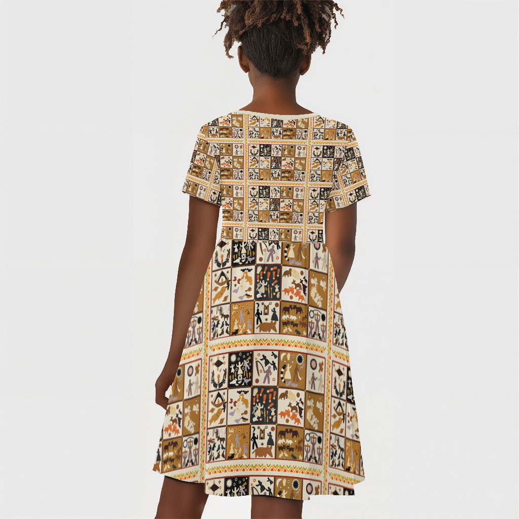 Harriet Powers 1898 Bible Quilt Kid Short Sleeve Dress African American Folk Art