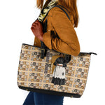 Harriet Powers 1898 Bible Quilt Leather Tote Bag African American Folk Art
