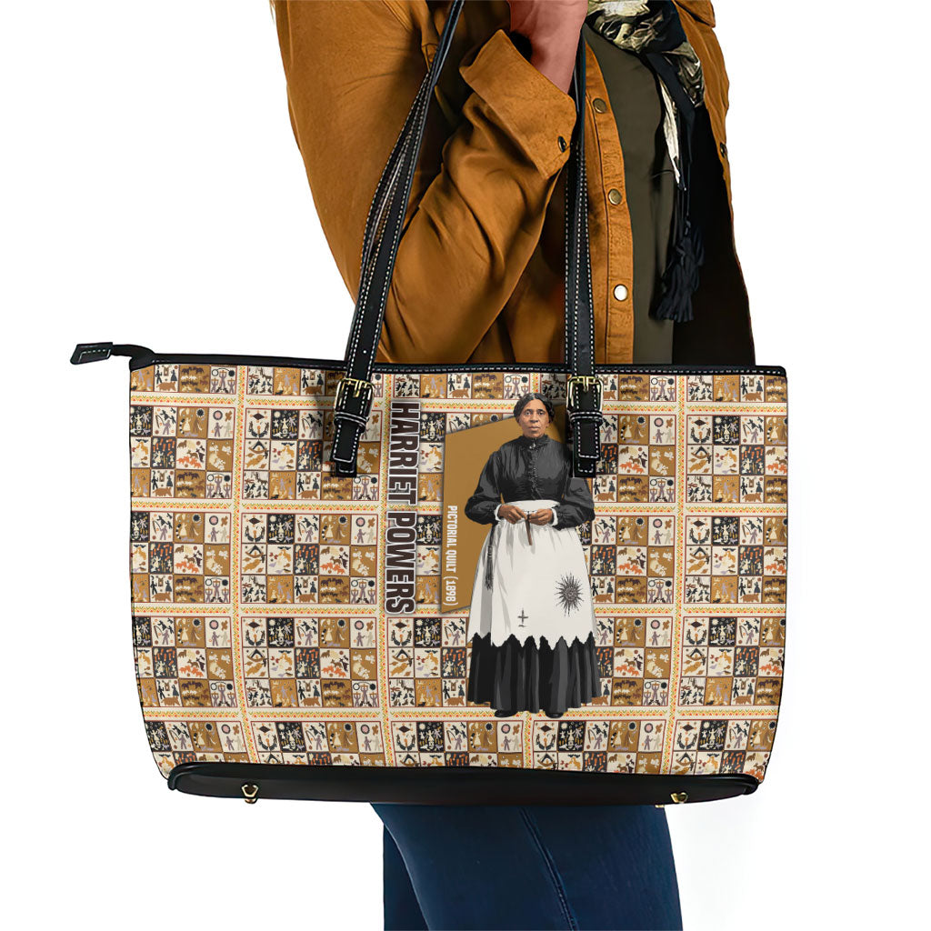 Harriet Powers 1898 Bible Quilt Leather Tote Bag African American Folk Art