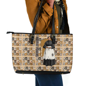 Harriet Powers 1898 Bible Quilt Leather Tote Bag African American Folk Art