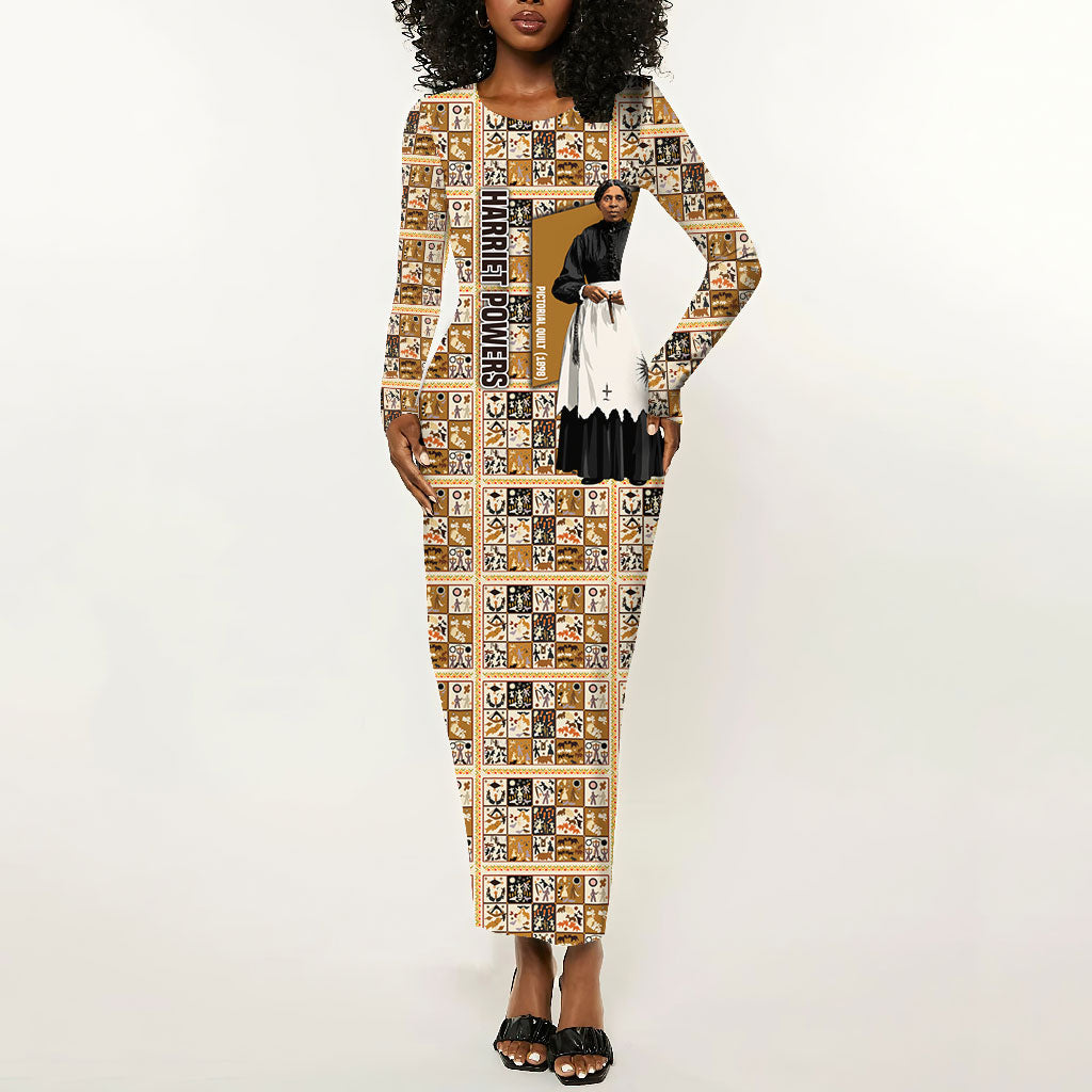 Harriet Powers 1898 Bible Quilt Long Sleeve Bodycon Dress African American Folk Art