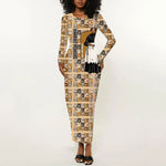 Harriet Powers 1898 Bible Quilt Long Sleeve Bodycon Dress African American Folk Art