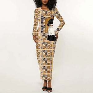Harriet Powers 1898 Bible Quilt Long Sleeve Bodycon Dress African American Folk Art