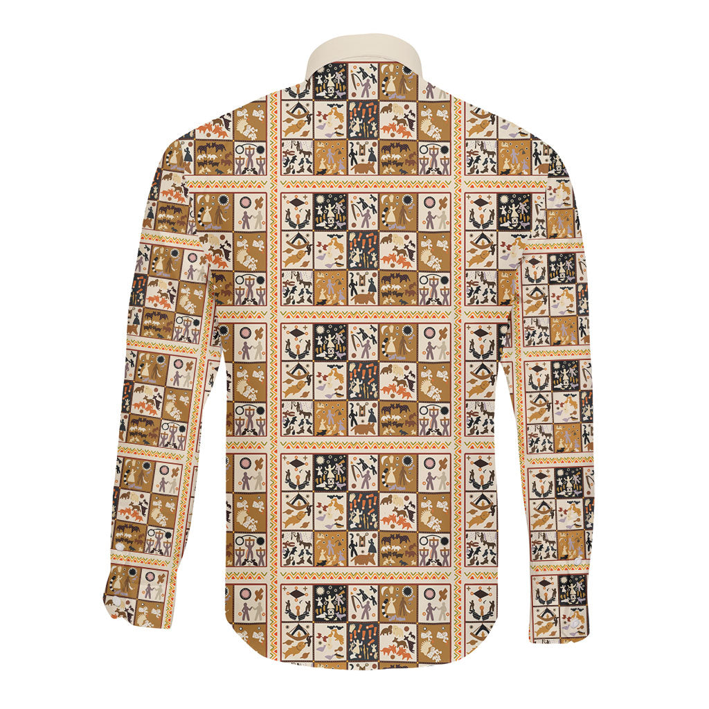 Harriet Powers 1898 Bible Quilt Long Sleeve Button Shirt African American Folk Art