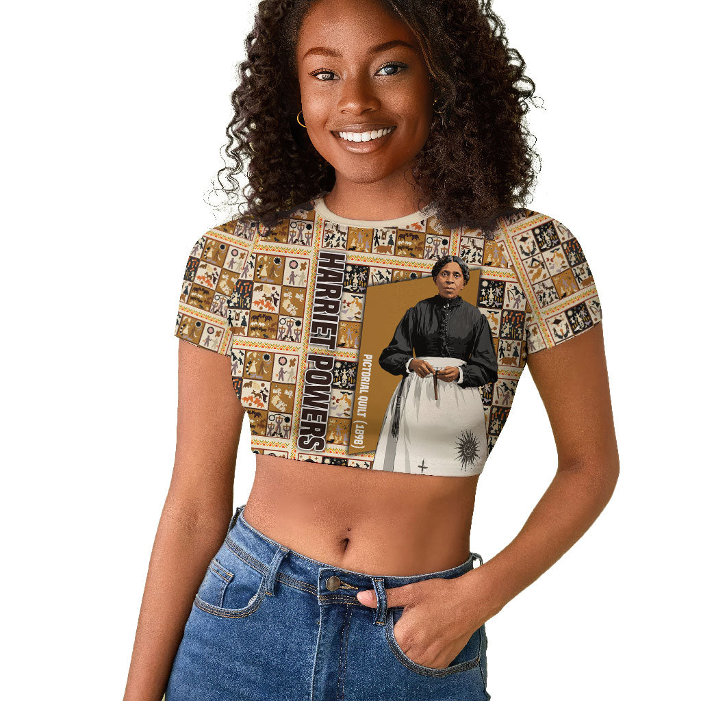 Harriet Powers 1898 Bible Quilt Raglan Cropped T shirt African American Folk Art