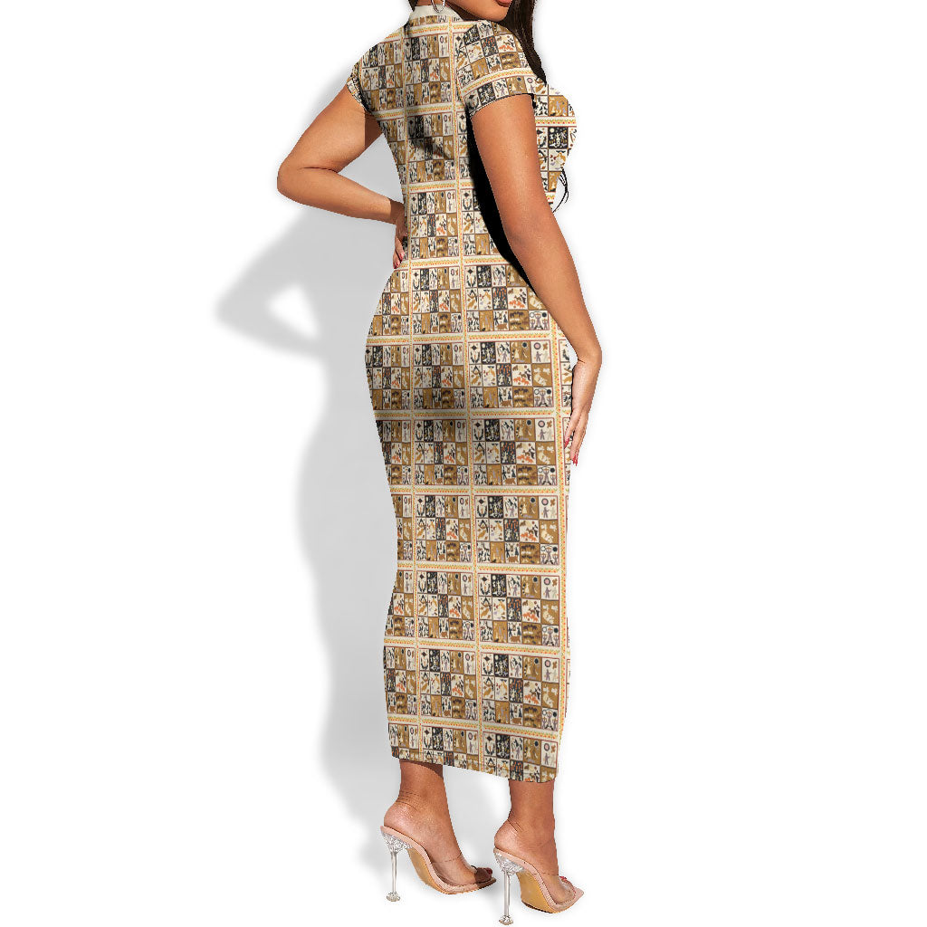 Harriet Powers 1898 Bible Quilt Short Sleeve Bodycon Dress African American Folk Art