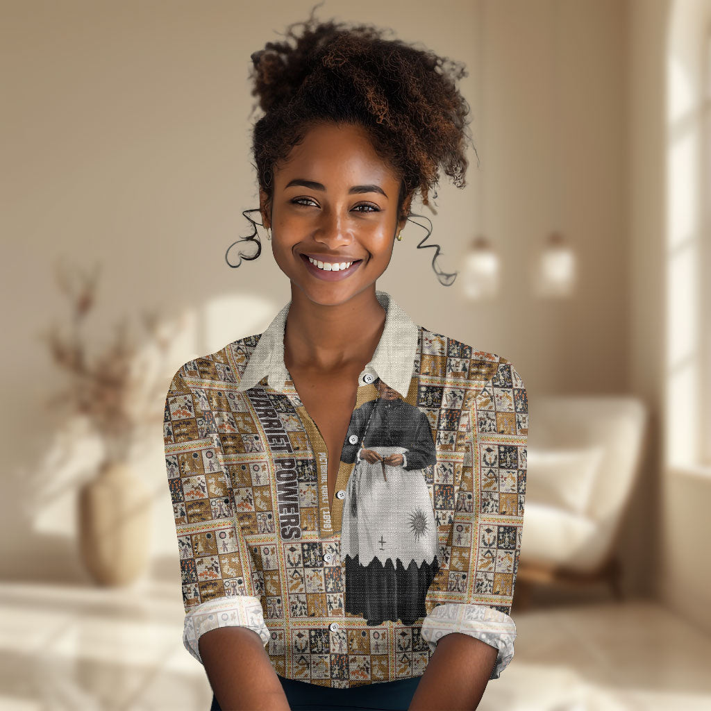 Harriet Powers 1898 Bible Quilt Women Casual Shirt African American Folk Art