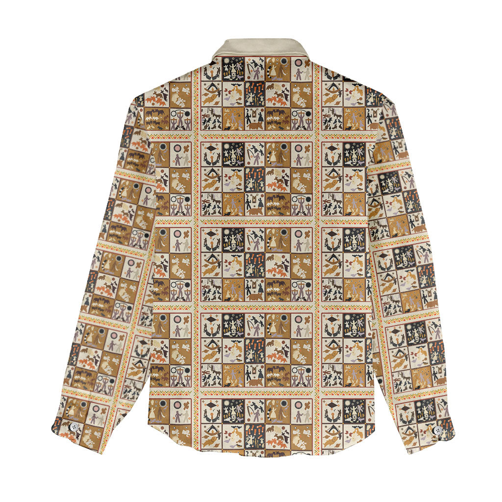 Harriet Powers 1898 Bible Quilt Women Casual Shirt African American Folk Art