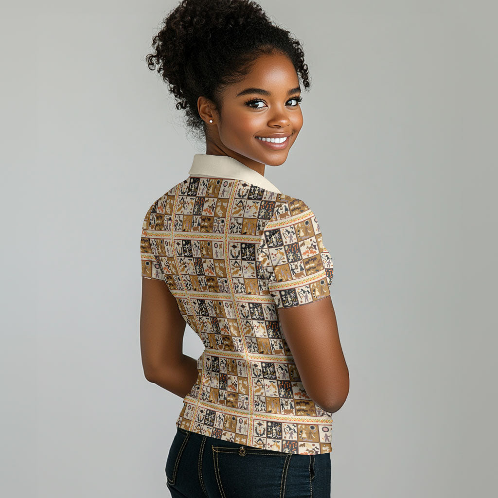 Harriet Powers 1898 Bible Quilt Women Polo Shirt African American Folk Art