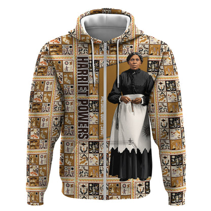 Harriet Powers 1898 Bible Quilt Zip Hoodie African American Folk Art
