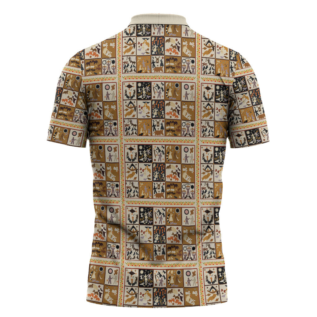 Harriet Powers 1898 Bible Quilt Zipper Polo Shirt African American Folk Art