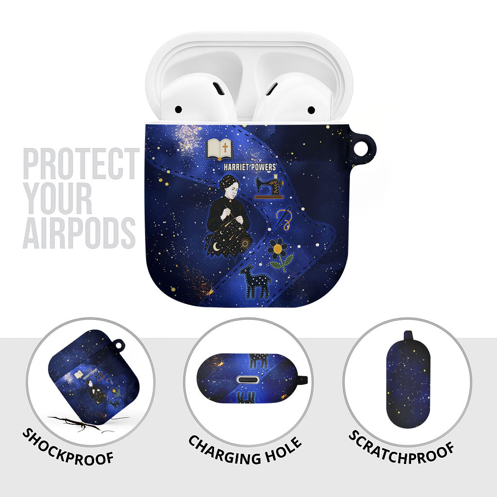 Harriet Powers AirPods Case African American History - Galaxy Celestial Starry Night - Folk Art Quilter